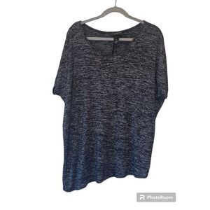 Lane Bryant Women's Gray Heather Asymmetric Hem Rayon Blend T-Shirt Size 14/16